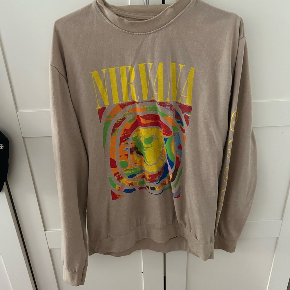NIRVANA Tan Crewneck Sweater